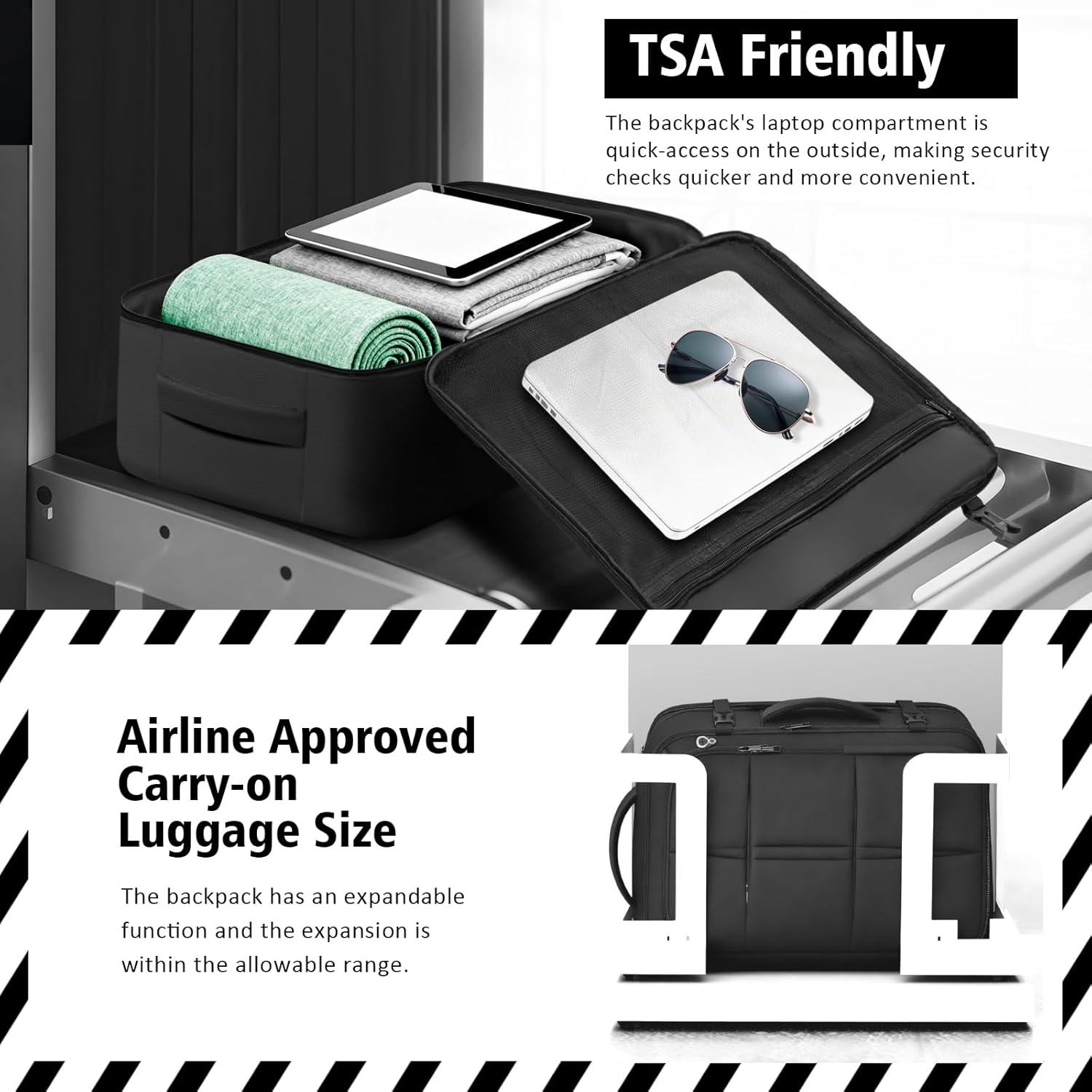 Travel Backpack Extra Large 50L Flight Approved Carry on Backpack Expandable Waterproof Business Suitcase Daypack Big Bag Fits 18.4 Inch Laptop Black.jpg