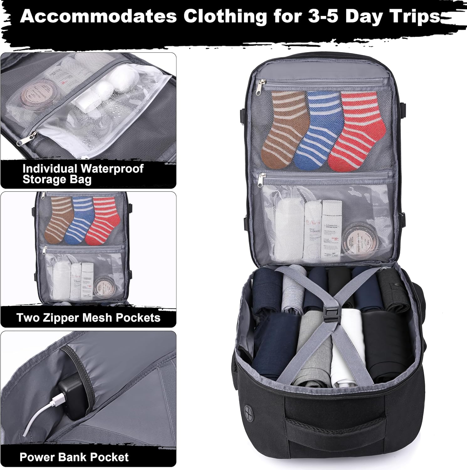 Travel Backpack for Men Women 18x14x8 inches TSA Approved Carry On Backpack Personal Item Size Airplane Approved Weekender Bag Water Resistant Lightweight Laptop Daypack for Flight.jpg