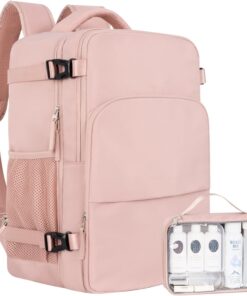 Travel Backpack for Women, Flight Approved Carry On Backpack with USB Charging Hole, Lightweight Travel Bag, Waterproof Causal Bookbag for College, Travel, Work