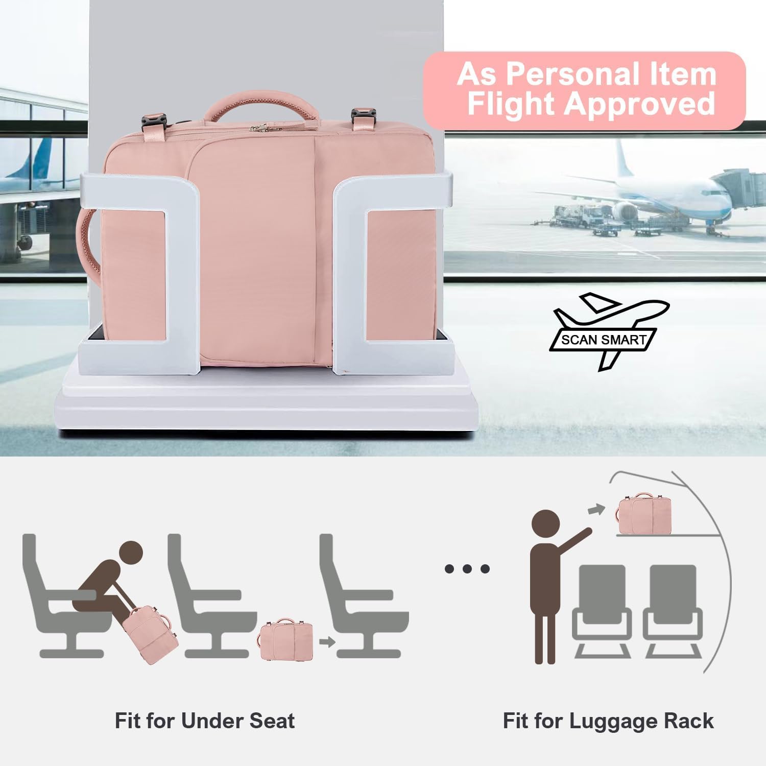 Travel Backpack for Women Flight Approved Carry On Backpack with USB Charging Hole Lightweight Travel Bag Waterproof Causal Bookbag for College Travel Work.jpg