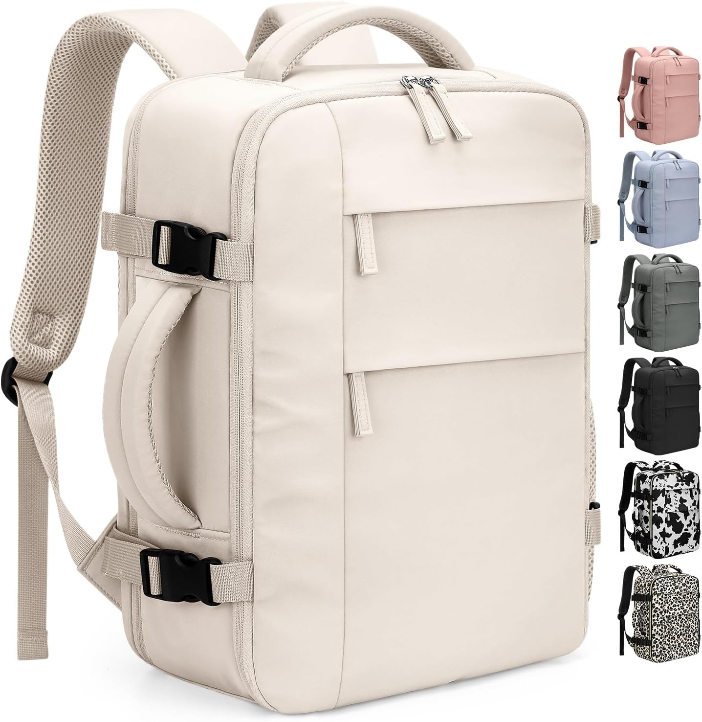 Travel Backpack for Women Man, Waterproof Personal Item Travel Bag Airline Approved Laptop Backpack Weekender bags Bookbag for Business,Travel, Work Fits 15.6 inch Laptop(Medium,Beige)
