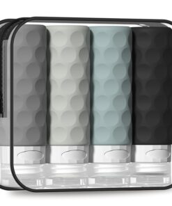 Travel Bottles for Toiletries, 4pcs Tsa Approved 3oz Travel Size Containers, BPA Free Leak Proof Premium Silicone Bottles, Refillable Liquid Squeezable Accessories W/Toiletry Bag