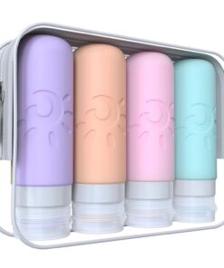 Travel Bottles for Toiletries, TSA Approved Travel Containers 3oz Leak Proof Travel Tubs Refillable Liquid Travel Accessories for Shampoo Conditioner Lotion Body Wash(Multicolored C)