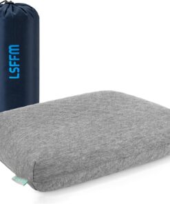 Travel & Camping Memory Foam Pillow, Travel Essentials, Hammock Pillows with Double-Layered Pillow Cover, Easy to Clean, Compact Travel Pillows for Sleeping (Grey)