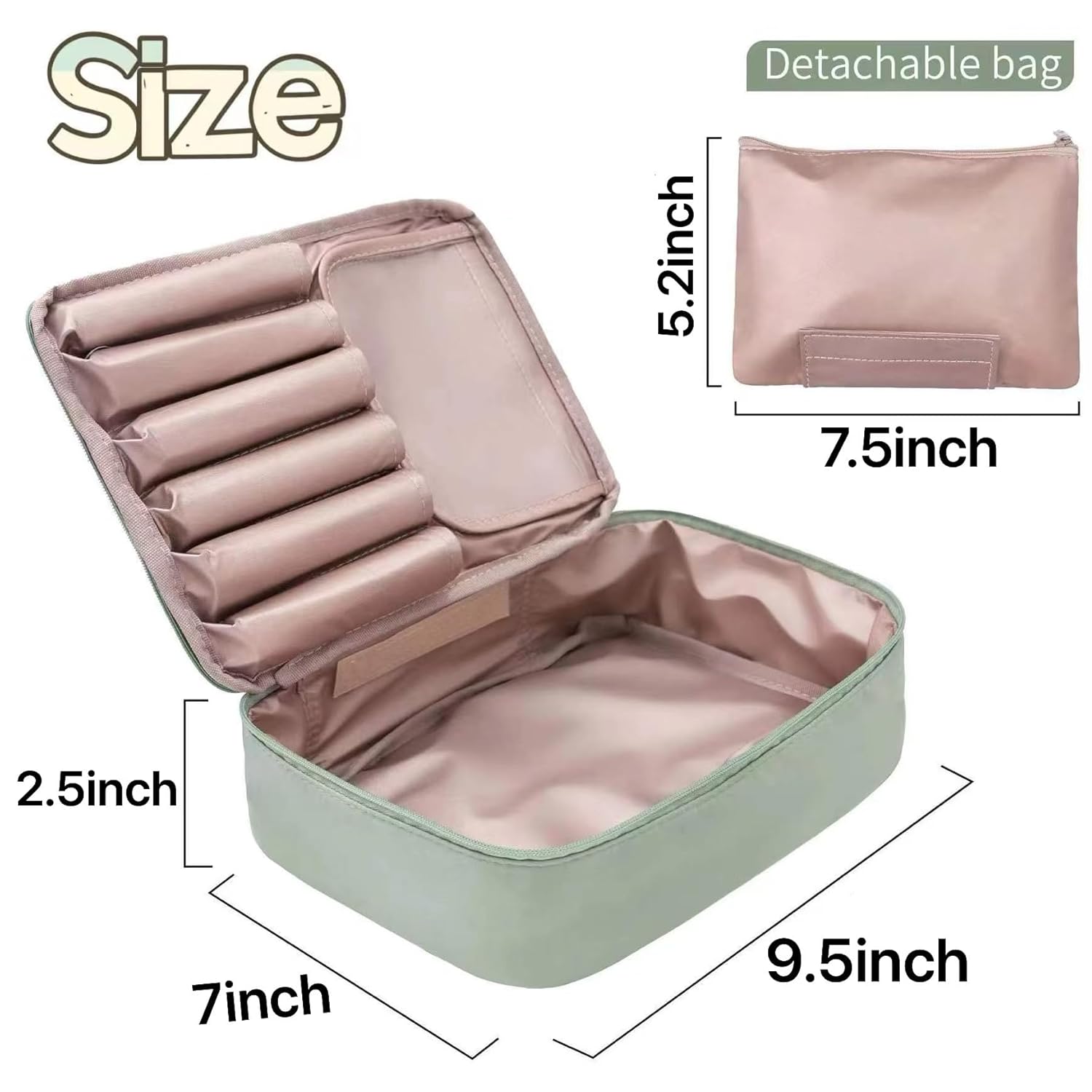 Travel Makeup Bag Cosmetic Bag Makeup Bag Toiletry bag for women and men Green.jpg