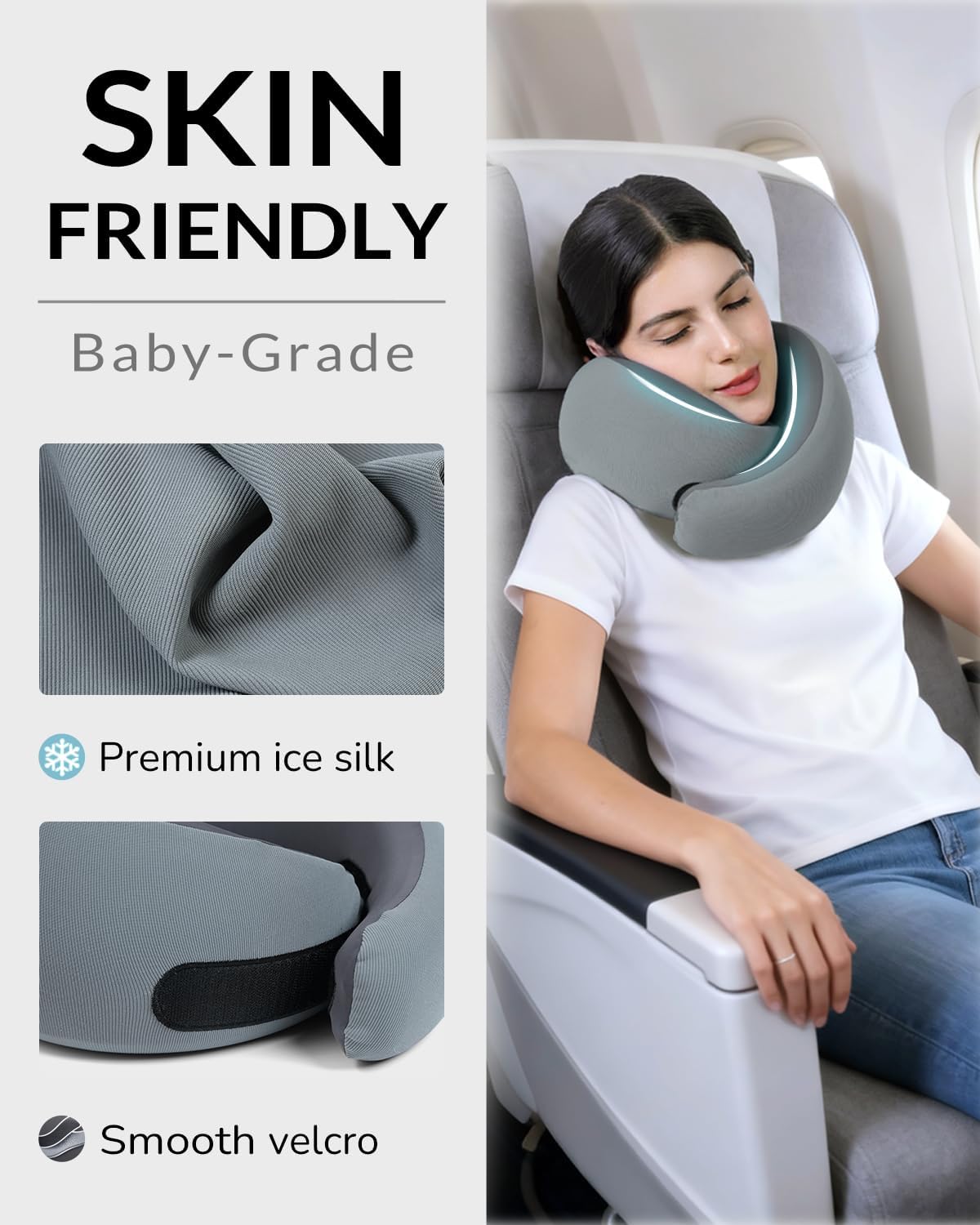 Travel Neck Pillow 2.0 for Airplane 360° Support Ergonomic Raised Edge Designed Memory Foam Travel Pillows Best for Traveling Long Flights Offices Cars Sleeping Use.jpg