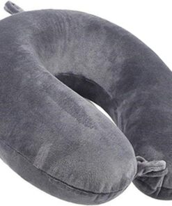 Travel Pillow 100% Pure Memory Foam Neck Pillow Airplane for Traveling,Car, Train,Napping,Traveling,Washable Cover (Grey)