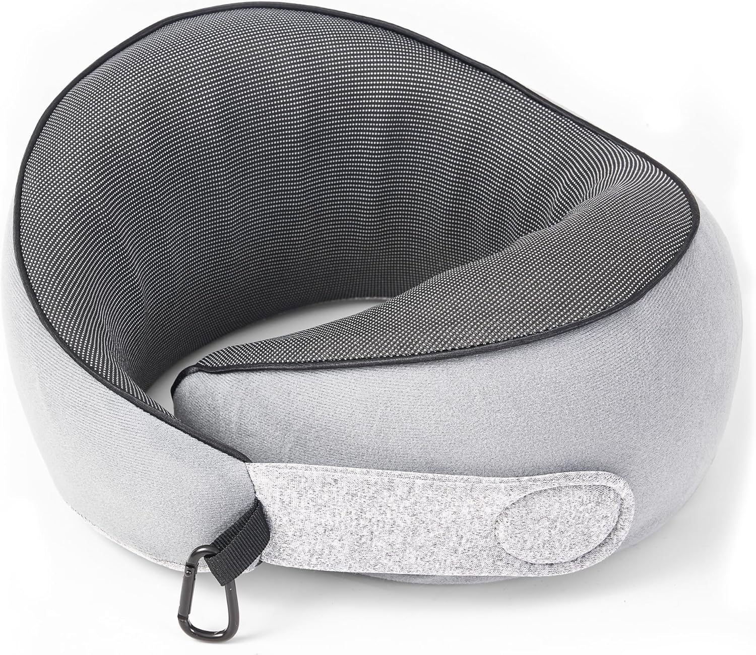 Travel Pillow, 100% Pure Memory Foam Travel Neck Pillow Airplane Neck Support Ergonomic Design for Traveling Suitable for Airplanes,Offices and Cars-Gray