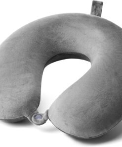Travel Pillow - Memory Foam Neck Pillow Support Pillow,Luxury Compact & Lightweight Quick Pack for Camping,Sleeping Rest Cushion (Gray)