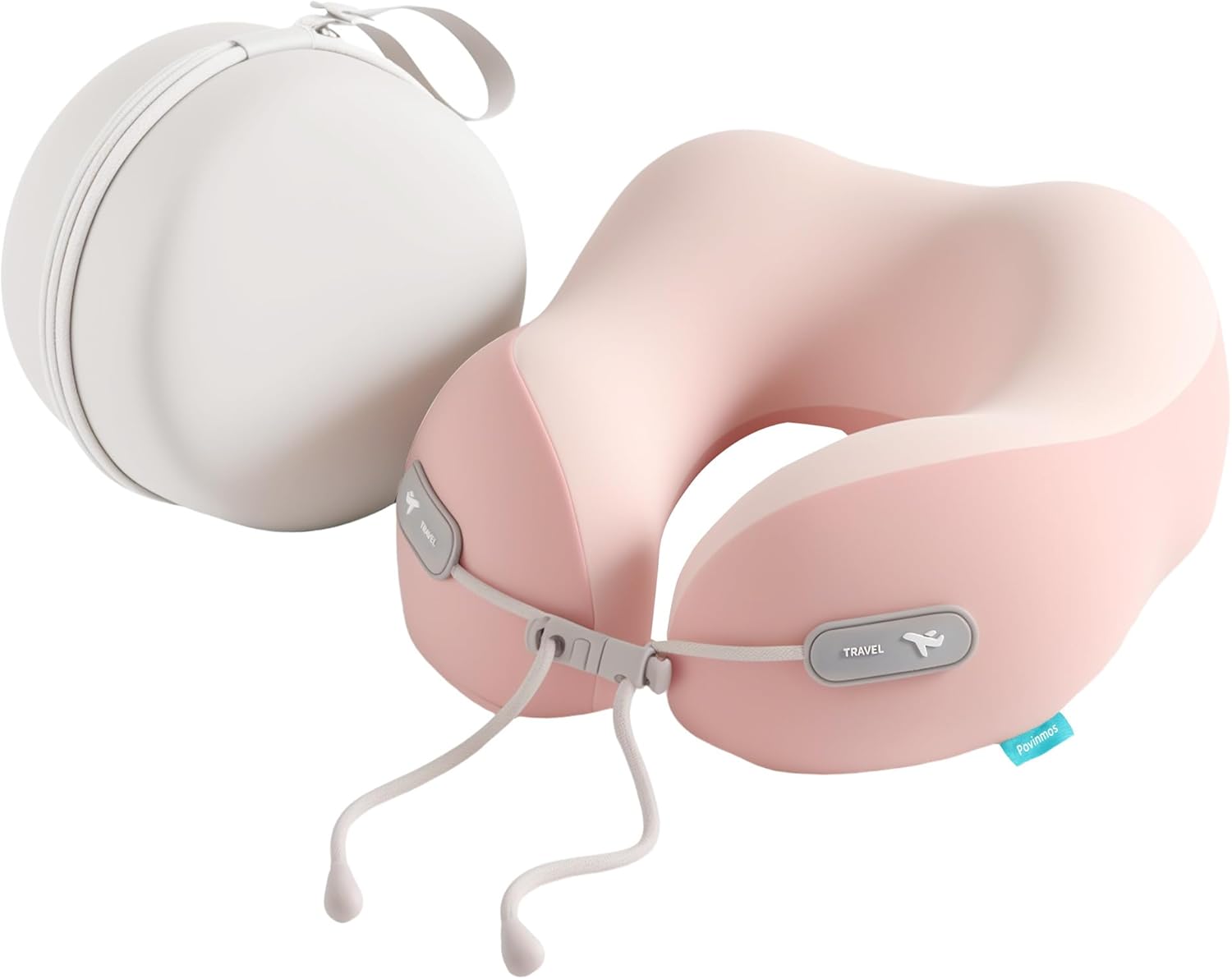 Travel Pillow with New Cool Material,Neck Pillow for Traveling 100% Pure Memory Foam,Travel Neck Pillow with Zipper Box, Airplane Pillow for Traveling,Travel Essentials (Pink)