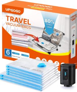 Travel Vacuum Bags Combo 6 Pack - Space Saver Vacuum Storage Bags for Clothing and Luggage
