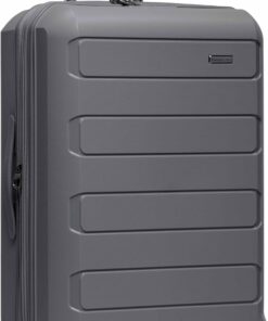 Traveler's Choice Pagosa Indestructible Hardshell Expandable Spinner Luggage, Gray, 26-Inch Medium
