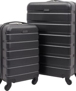 Travelers Club Harper Luggage, Black, 2 Piece Set