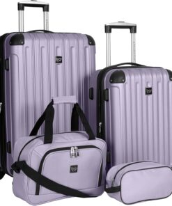 Travelers Club Midtown Hardside 4-Piece Luggage Travel Set, Lilac
