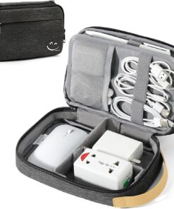 Travelkin Cord Organizer Travel, Electronic Organizer Travel Case, Cable Organizer Bag For Cords,Chargers Phone, Sd Card,Usbs (Black)
