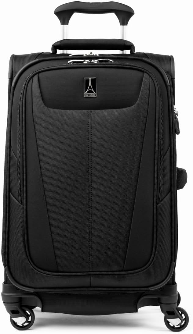 Travelpro Maxlite 5 Softside Expandable Luggage with 4 Spinner Wheels, Lightweight Suitcase, Men and Women, Black, Carry-on 21-Inch
