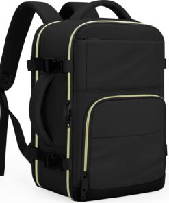 Tuwubi Travel Backpack For Women, Carry On Backpack for Men Flight Approved Airline Personal Item Travel Bag TSA Business 15.6 in Laptop Mochila, Travels Essentials Bookbag for Work Weekender (Black)