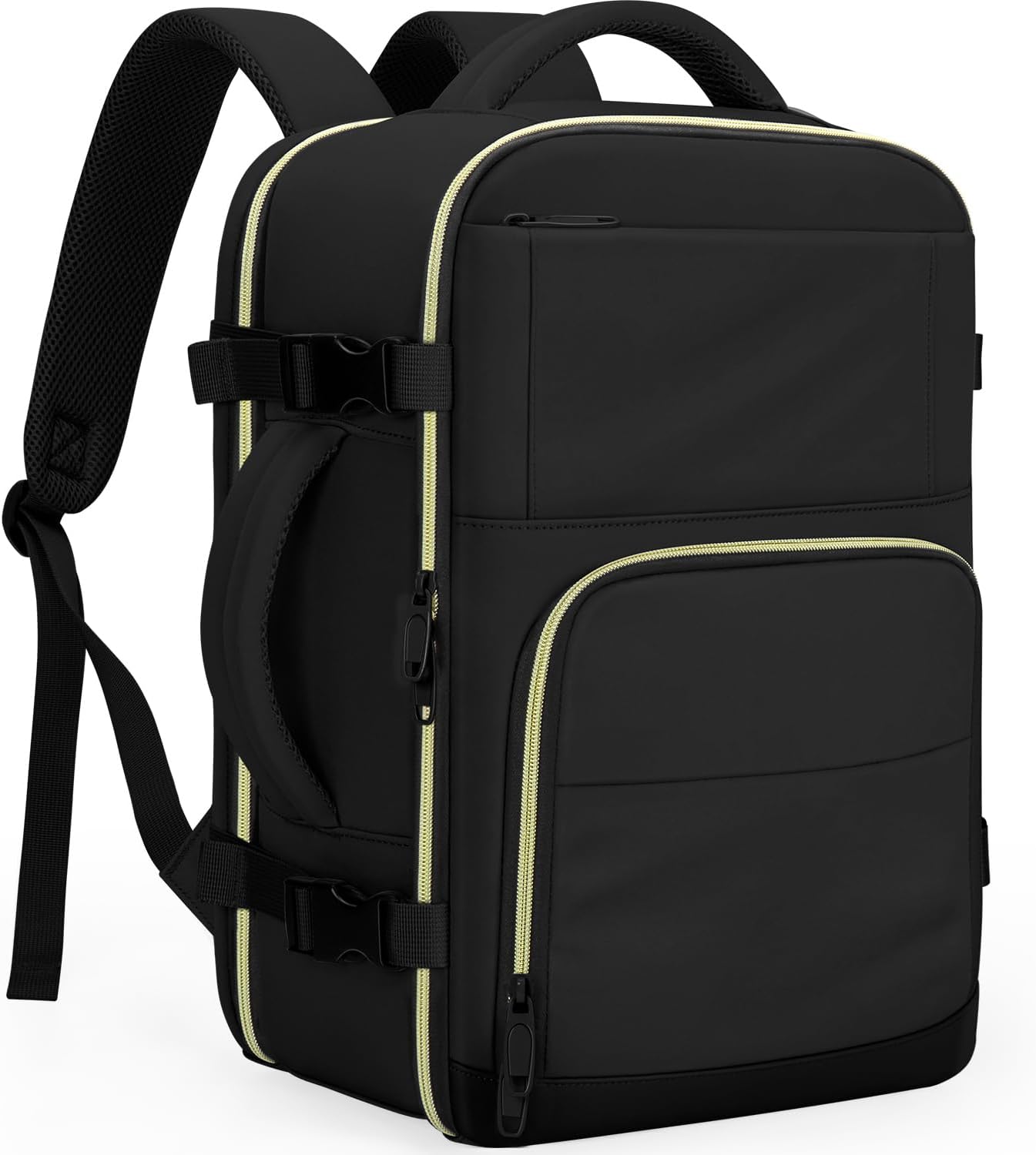 Tuwubi Travel Backpack For Women, Carry On Backpack for Men Flight Approved Airline Personal Item Travel Bag TSA Business 15.6 in Laptop Mochila, Travels Essentials Bookbag for Work Weekender (Black)