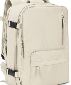 VGCUB Large Travel Work Business Backpack Carry on flight Approved 17 Inch Laptop Backpack for Women Men with Laptop Compartment Mochila de Viaje,Beige | Travel, Work, Business, 17 Inch