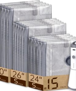 Vacuum Bags for Travel with Rechargeable air Pump, Carry-on Size Compression Packing Bags for Luggage and Suitcase, Space Saver for Clothes and Clothing 15 Combo Travel Size