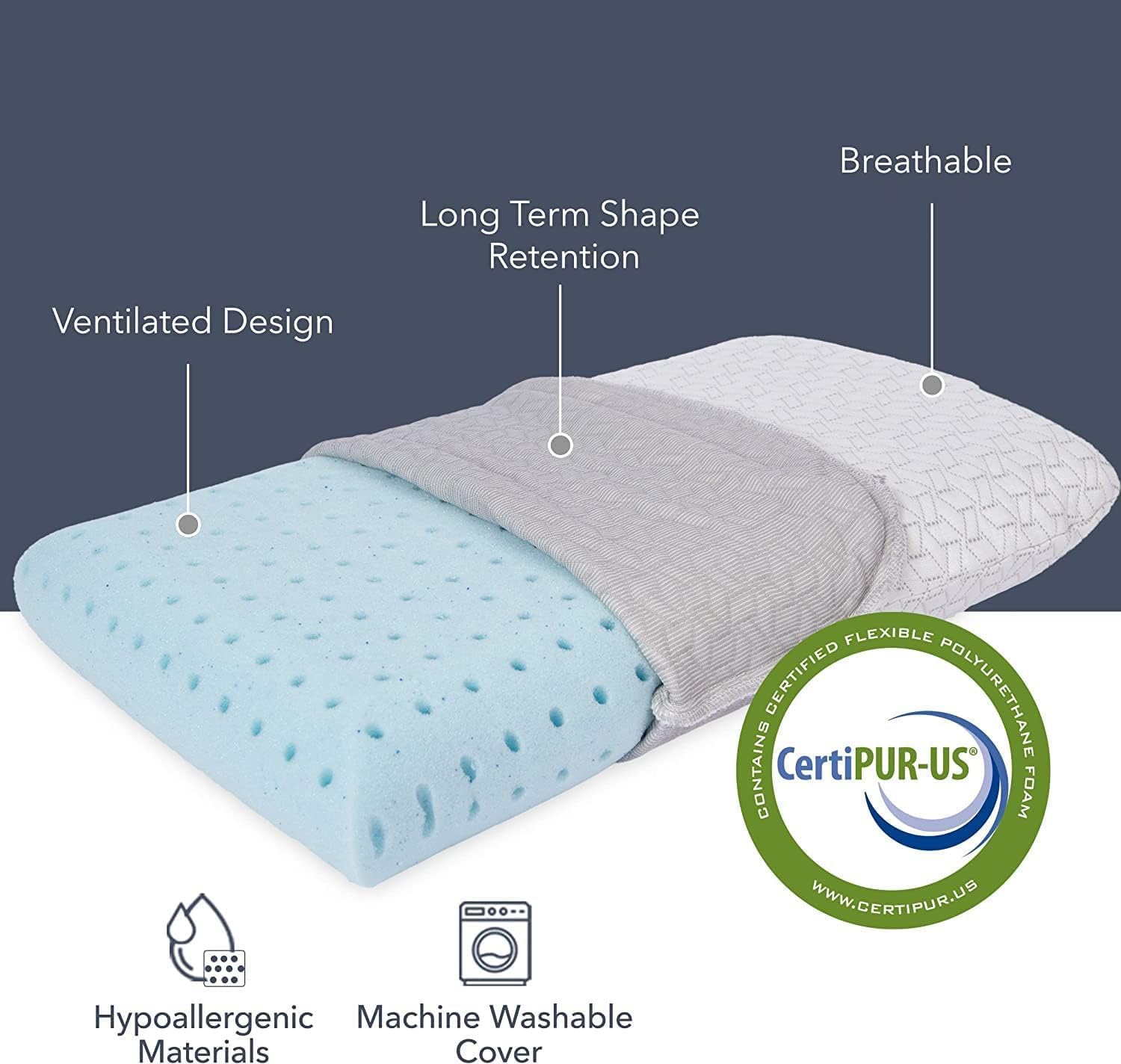 Vaverto Small Memory Foam Bed Pillow for Camping Compressible Medium Firm Breathable Cover Machine Washable Ideal Backpacking.jpg