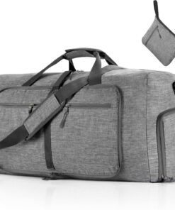 Vomgomfom 65L/85L/115L Foldable Travel Duffle Bag, Lightweight Checked Luggage with Shoe Compartment, Water-Resistant Weekender Overnight Bag for Men & Women
