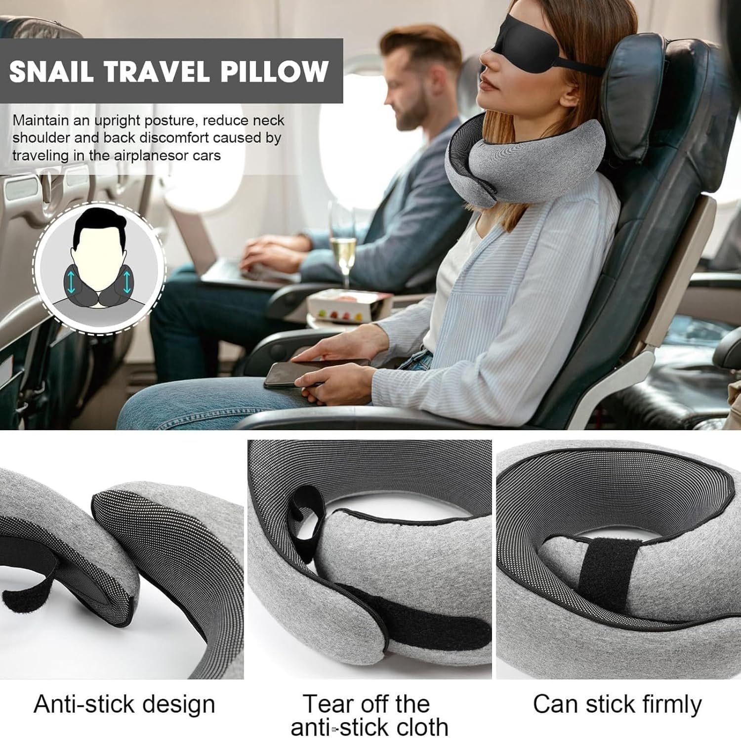 WEERSHUN Travel Pillows for Airplanes2024 New Travel PillowTravel Neck Pillow Airplane Memory Foam Travel Pillow Neck Pillow for Traveling Suitable for AirplanesOffices and Cars.jpg