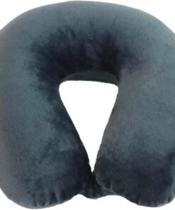 Wolf Essentials Adult Cozy Soft Microfiber Neck Pillow for Travel – Compact, Machine Washable - Perfect for Airplane, Car, or Home Use - Filled and Finished in The USA – Charcoal