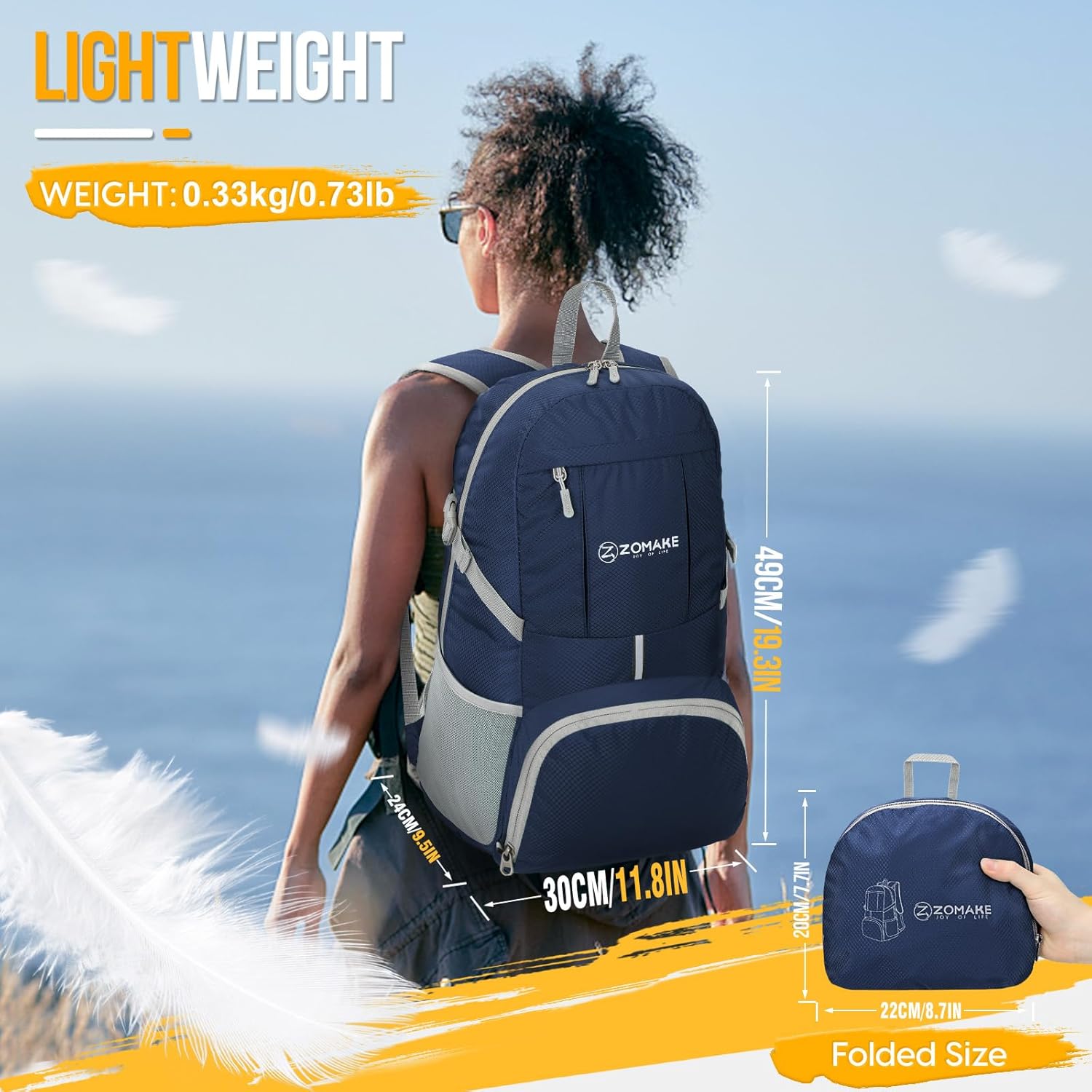 ZOMAKE Lightweight Packable Backpack 35L Light Foldable Backpacks Water Resistant Collapsible Hiking Bag Compact Folding Day Pack for Travel CampingNavy Blue.jpg
