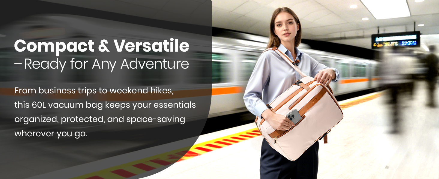 vacuum travel backpack with pump