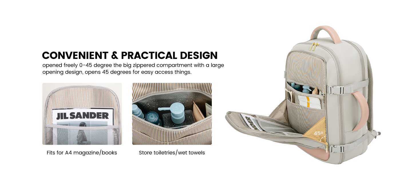 LOVEVOOK Travel Backpack For Women, 40L Carry On Backpack Flight Approved