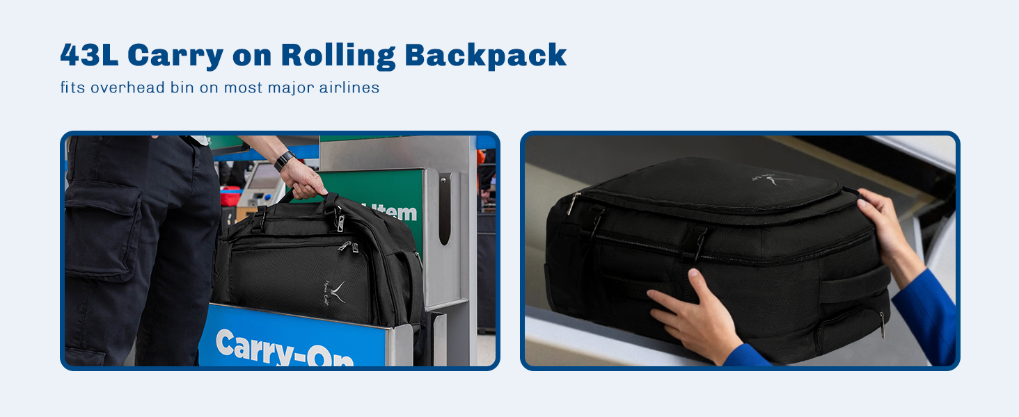 large underseat carry on luggage with wheels personal item bag traveling rolling backpack for adults