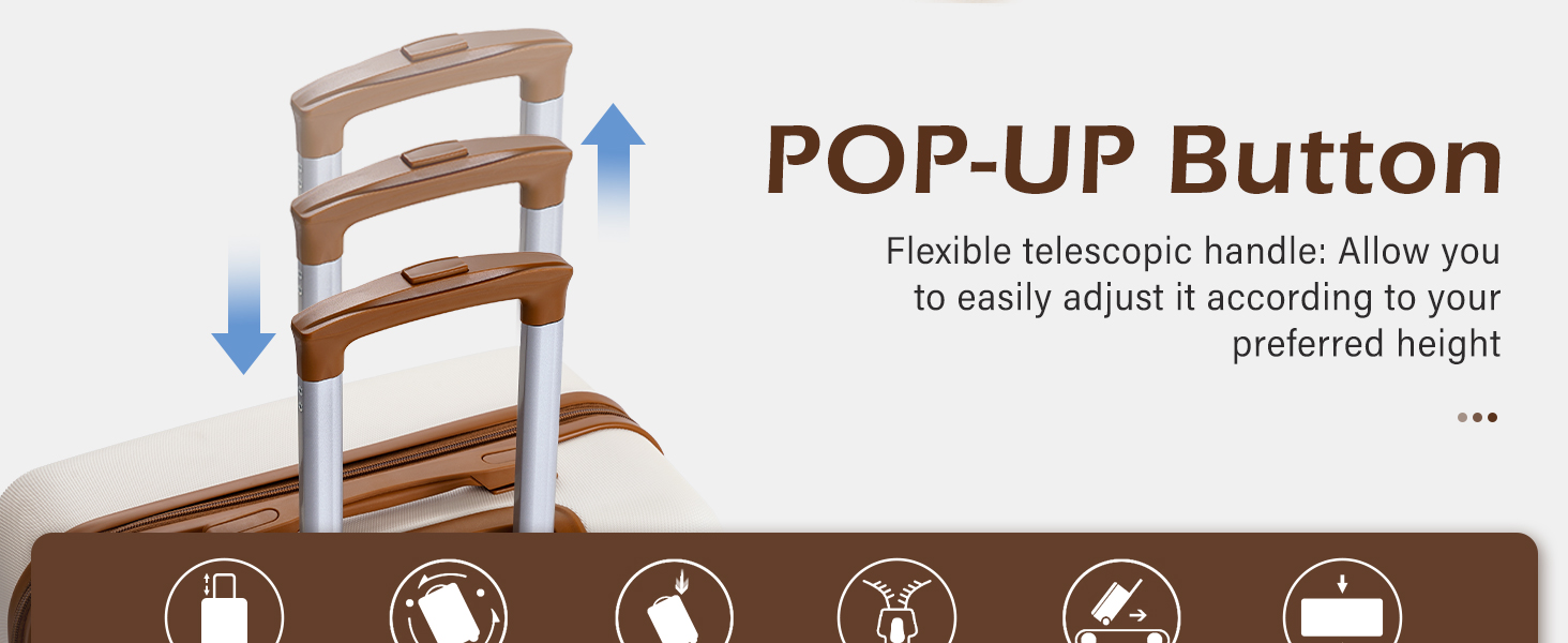 luggage with flexible telescopic handle