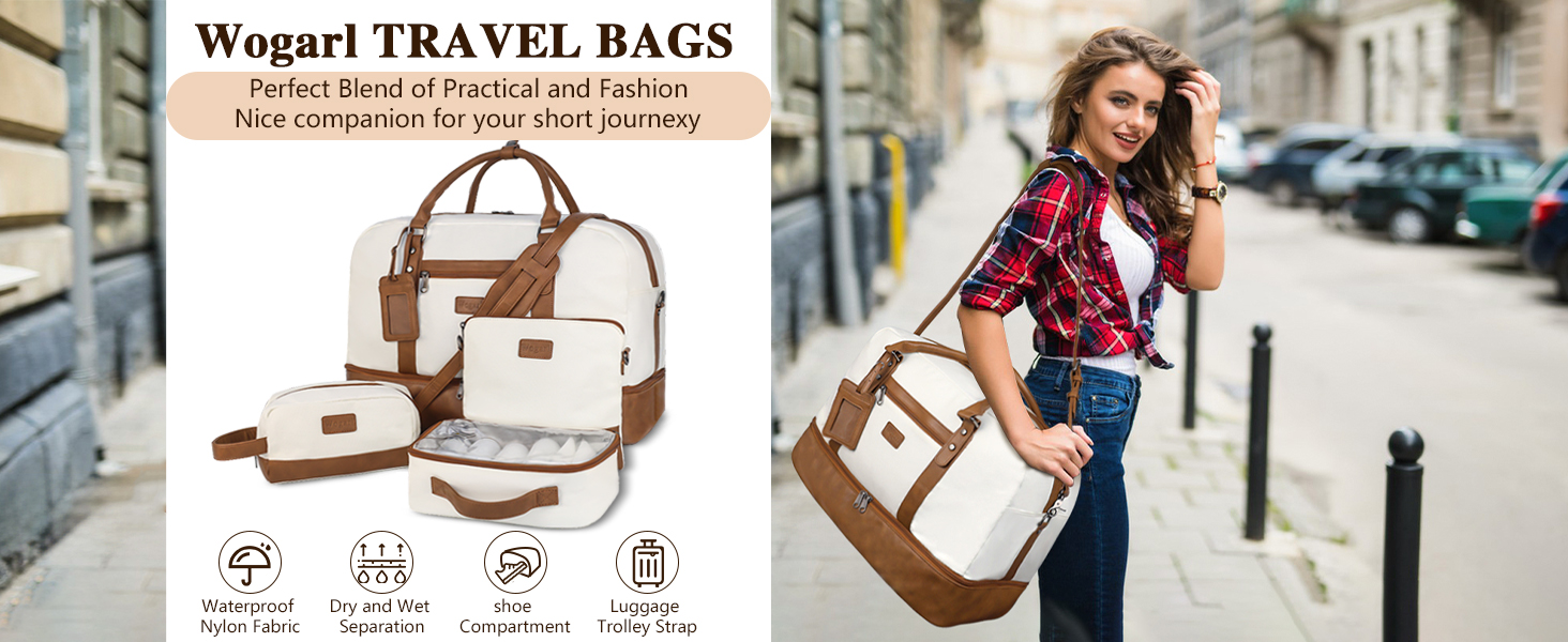 Wogarl 4PCS Weekender Bags for Women