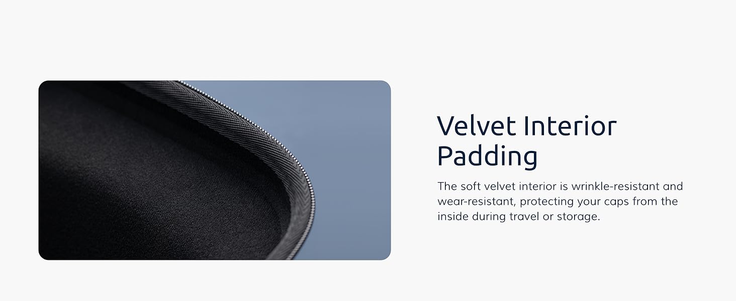 baseball hat case box with thick EVA and oxford 1680D crushproof shockproof material