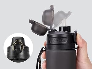 Leak proof collapsible water bottle