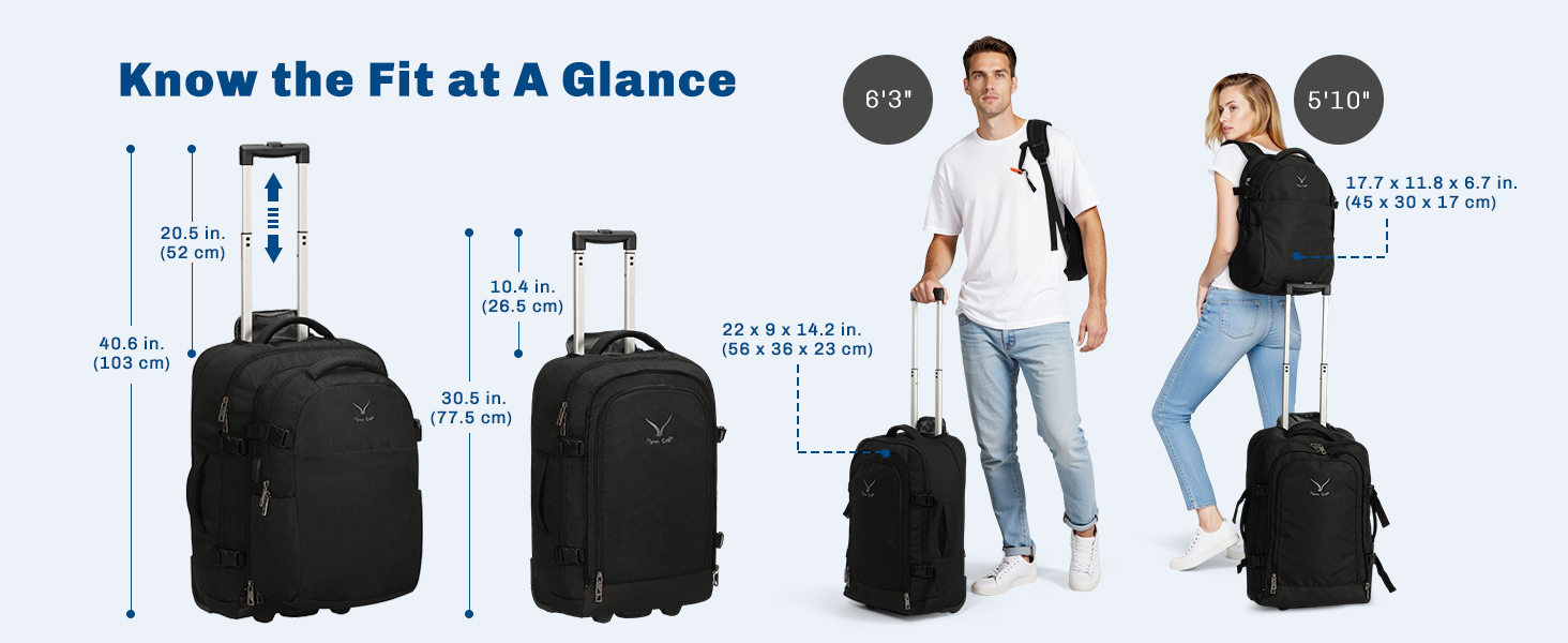 large underseat carry on luggage with wheels personal item bag traveling rolling backpack for adults