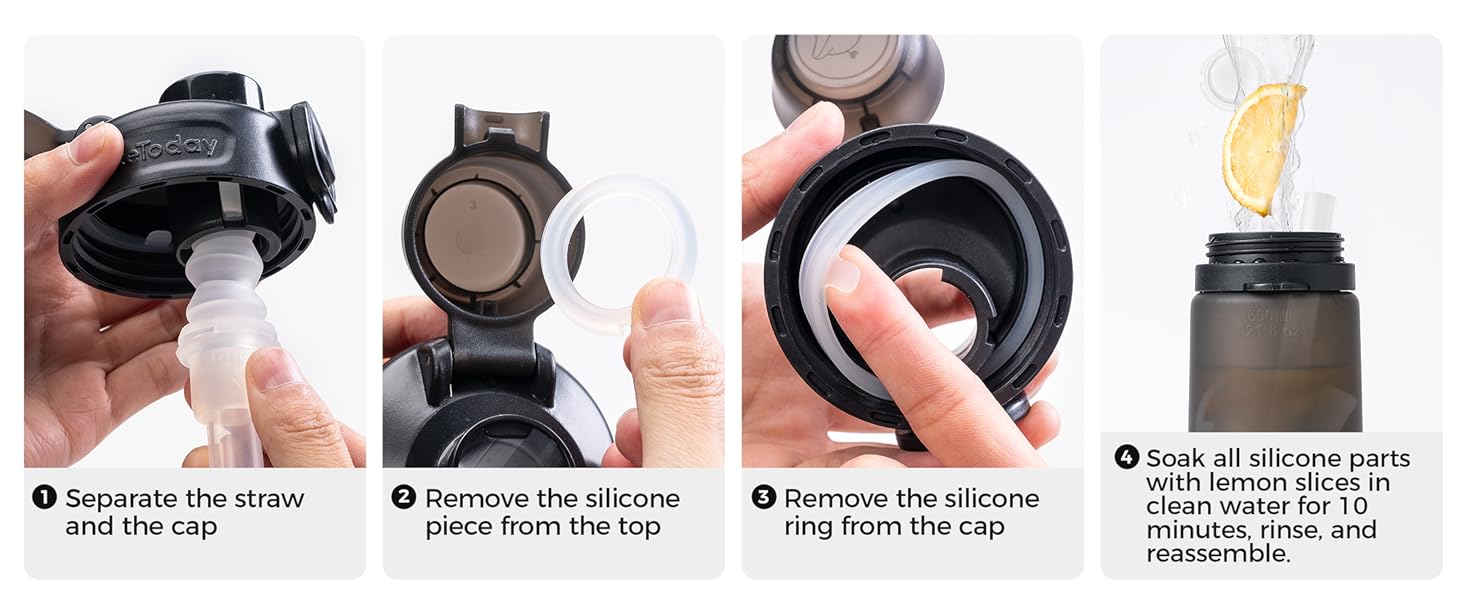 clean the silicone water bottle