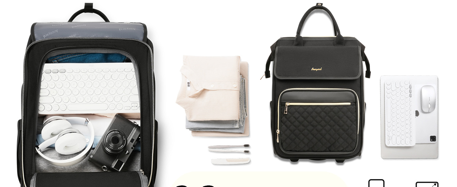 Rolling Laptop Backpack with Wheels