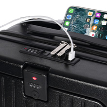 Multifunctional Luggage with Charging Port and Cup Holder