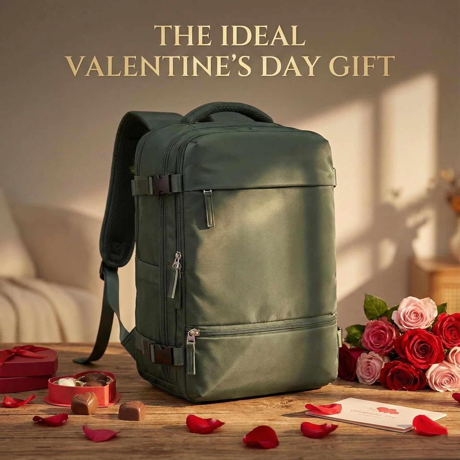 Suwasp Travel Backpack Simple Durable Carry On Backpack with Shoe Compartment Personal Item Travel Bag Flight Approved Water Resistant Laptop Backpack for Women Men Weekender Business Sage Green.jpg