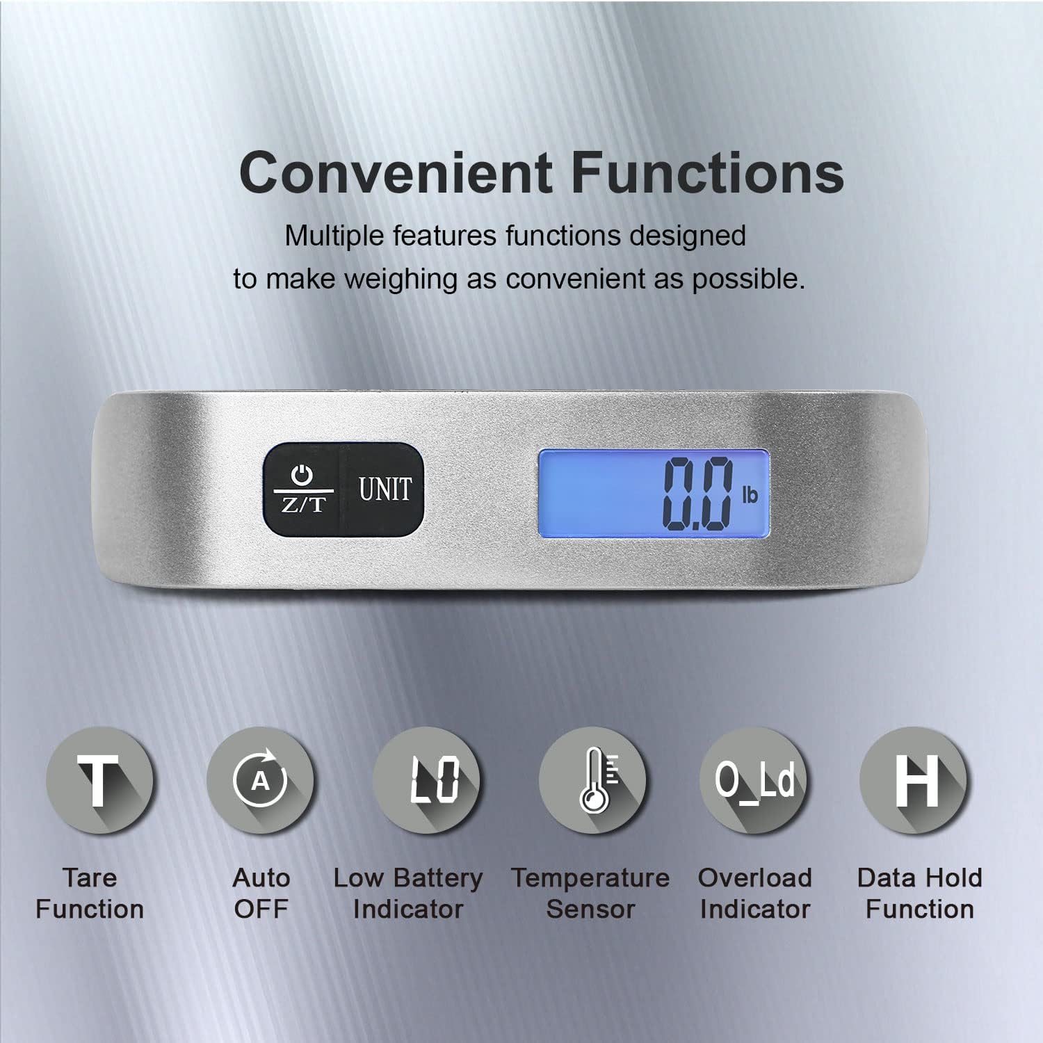 Travel inspira Luggage Scale Portable Digital Hanging Baggage Scale for Travel Suitcase Weight Scale with Rubber Paint 110 Pounds Battery Included.jpg